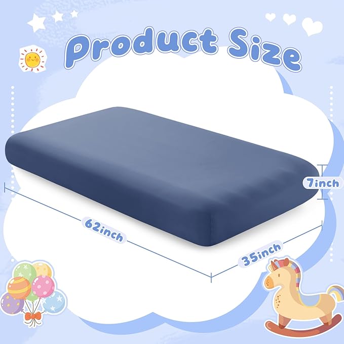 Kids Air Mattress Fitted Sheet Only Compatible with Intex Cozy Kidz, Dusty Blue Toddler Inflatable Mattress Sheets for Travel Camping Airbed & Sleepover Party