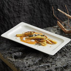 Camping Plates Creative Ceramic Hotel Tableware Household Dish Rectangular Western Food Decorative Plate