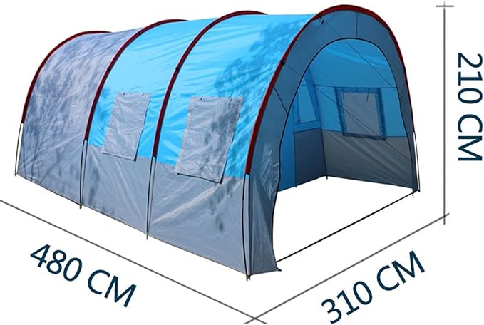 Tents Large Camping Tent Waterproof Canvas Fiberglas Family Tunnel Tents Equipment Outdoor Mountaineering Party
