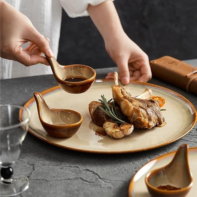 Camping Plates Dinner Plate Ceramic Western Fashion Large Flat Dish Hotel Tableware Decorative Plate