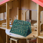 Miniature Camping Tent Model for Dollhouse Decor 2 Pieces Small Doll Tent Accessories 7.87X5.90X4.72 Inch Tiny House Decor Outdoor Scene Photography Props