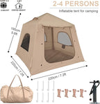 Inflatable Tents for Camping,2/4 Person Easy Setup Blow Up Tents for 4 Seasons Waterproof InflatableTent for Camping, Air Glamping Tents for Camping Adult