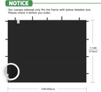 Canopy Sidewalls for 10x10 Pop Up Canopy Frame, Waterproof UV Protection Material for Outdoor Events, Courtyard, Vendor Booths (Black, 3 PCS Sidewalls Only)