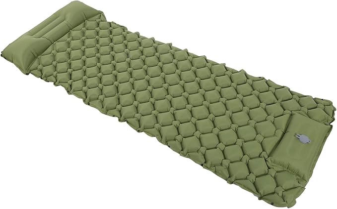 Alvinlite Sleeping Pad Air Mattress Inflatable Cushion Inflatable Camping Cushion Air Cushion Design for Traveling and Hiking(ArmyGreen)