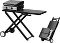 Bonnlo Foldable Flat Top Grill with 2 Burner & Lid, Powerful 20,000 BTU Propane Gas Grills with Ignition, Enamel Griddle, Side Shelf & Portable Cart with Wheels for Outdoor Camping Hibachi Grill Use