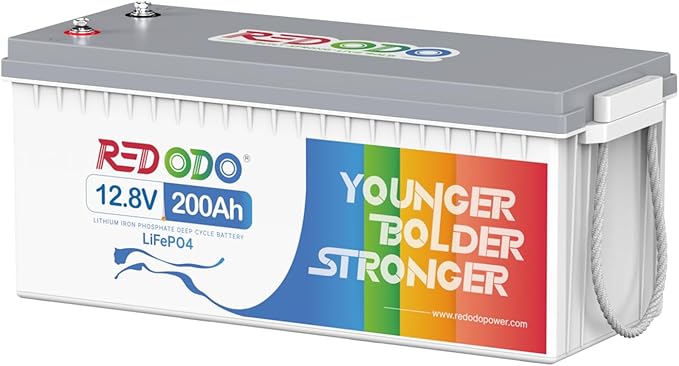 Redodo 12V 200Ah LiFePO4 Lithium Battery, Deep Cycle Lithium-ion Battery, 2560Wh for Home Energy Storage, Trolling Motor, RV, Solar, Camping, Off-Grid