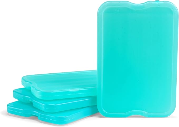 Cool Coolers by Fit + Fresh, Reusable & Long-Lasting XL Slim Ice Packs, Cold Packs for Lunch Boxes, Ice Packs for Lunch Bags. Cooler Accessories for Camping, Beach, Lunch, and Work, 8PK, Green
