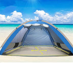 Outdoor Family Tent 3-4 Person Pop Up Camping Tent Portable Sun Shade Tent Canopy Family Instant Automatic Camping Outdoor Tent, Blue