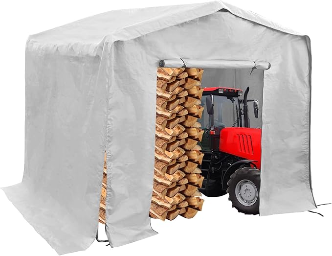 Outdoor Storage Shelter Shed, 8' x 8' Heavy Duty Portable Shed Storage Shelter with Roll-Up Door, Large Steel Frame Garage Garden Shed for Backyard, Patio Lawn