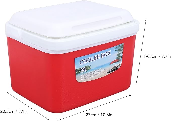 SIXRUN 5L Portable Cooler Box, Multifunctional Keeps Food Freshness and Drink Cool Insulated for Travel Camping Fishing and Outdoor Activities