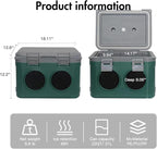 Camp Cooler with Bluetooth Speaker 22 Quart，48 Hours Ice Retention, Portable Handle, Outdoor Camping Cooler for BBQs, Beach, Hiking