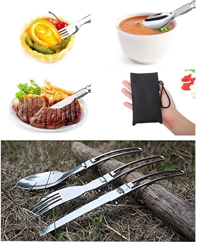 Camping Stove Outdoor Cookware Mess Kit Outdoor Folding Wood Stove Camping Pot Set Bowls Spoon Fork Cutter Tableware Cooking Set (Color : A) (A)