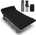 YELLOW JACKET Camping Cot with Mattress for Adults, Upgraded 32" Wide Folding Sleeping Cot, Portable Camping Cot with Carry Bag, Cot for Camping 600lbs Max Load, Home,Office,Travel