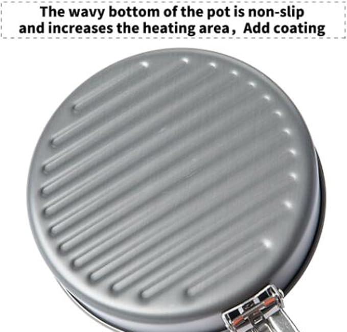 Camping Cookware Set Hiking Heat-Exchanger Aluminium Pot Tableware Dishes Lightweight Foldable Pots Pans for Backpacking Picnic Outdoor