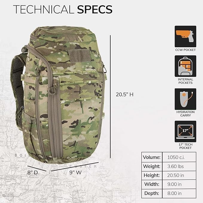 Eberlestock Switchblade Pack - Low Profile Tactical EDC Backpack for Maximum Space and Organization