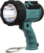 YIERBLUE Rechargeable Spotlight, Super Bright 90,000 High Lumen LED IP67 Waterproof Handheld Spotlight Long Lasting Large Flashlight Searchlight with Detachable Red Light Filter