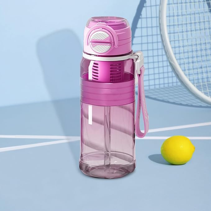 Water Bottle Straw, Fitness Water Bottle 800ml, Drinking Cup Container with Tea Strainer, Hydration Accessory Category, Home Running Hiking for Camping Daily Indoor Travel Outdoor School Cycling
