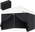 Instant Canopy Tent Sidewalls for 10x10 Pop Up Canopy 210D Waterproof,4 Piece Sidewalls, with Doors,Black (4PCS Sidewalls Only,Canopy Tent NOT Included)