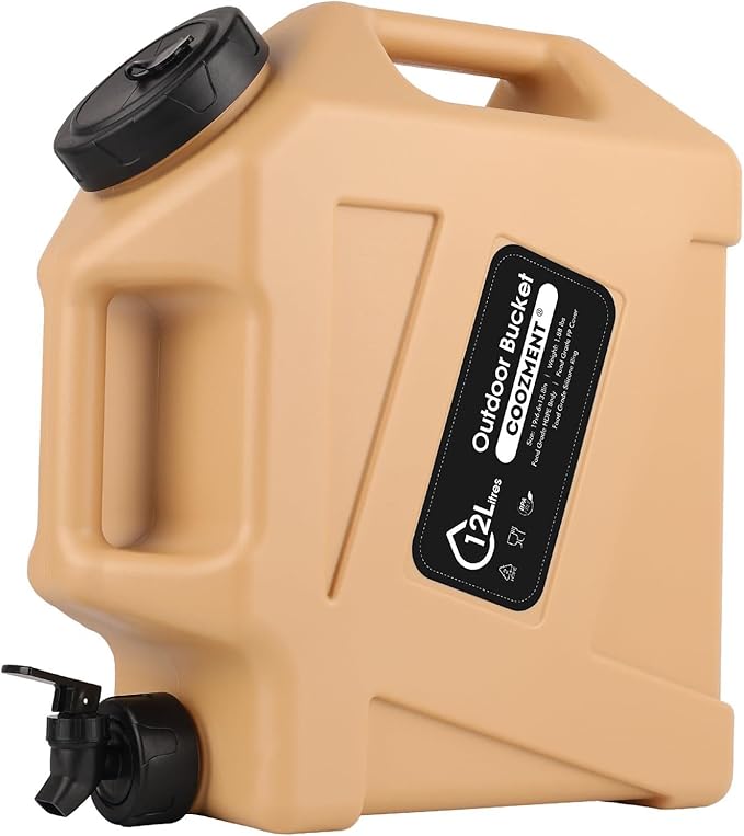 3.2 Gallon/5 Gallon Water Containers with Spigot, BPA Free Water Jug, Military Green Water Tank, Multifunction Water Storage Containers for Camping Outdoor Hiking,Emergency Stroage