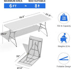 10 Pack Foldable Table 6ft, Plastic Folding Table, Portable Heavy Duty Dining Table with Lock Function & Carrying Handle, Outdoor Indoor Foldable White Table for Camping Party Picnic