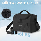 Lunch Bag for Women Soft,Reusable Lightweight Lunch Cooler with Straps,Leakproof Lunch Box for Work Picnic Camping Beach,Black