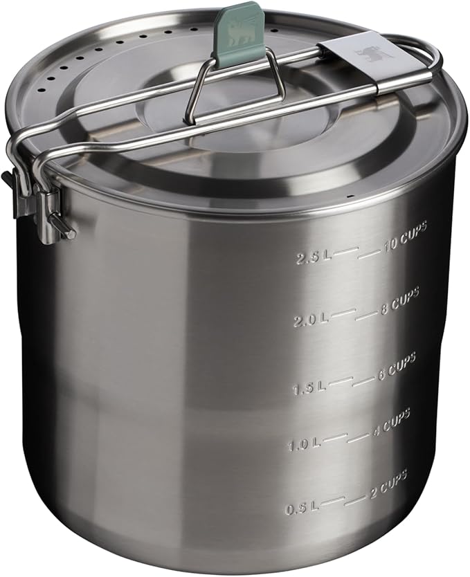 Stanley Wildfare Go Locking Pot 3 QT Stainless Steel Shale