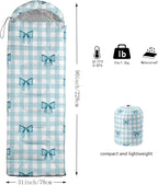 Colorful Bow Sleeping Bag, 3 Season Warm Cool Weather, Hand Drawn Bow Camping Sleeping Bag for Adult, Cute Bowknot Camping Backpacking for Outdoor Traveling Hiking Hunting Gear Equipment