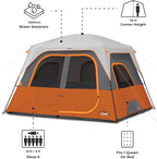 CORE Tent for Family Camping | 4 Person & 6 Person Portable Camp Tent with Carry Bag for Outdoor Car Camping | Included Gear Loft Organizer for Camp Accessories