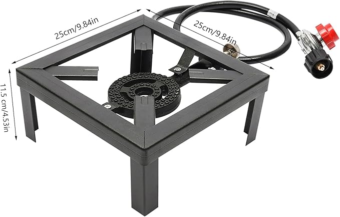 Portable Burner Outdoor Gas Stove Propane Cooker with Adjustable 0-20Psi Regulator Hose Camp Cooker Outdoor Gas Stove for Patio Camping, BBQ, Home Brewing, Turkey Fry