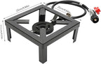 Portable Burner Outdoor Gas Stove Propane Cooker with Adjustable 0-20Psi Regulator Hose Camp Cooker Outdoor Gas Stove for Patio Camping, BBQ, Home Brewing, Turkey Fry