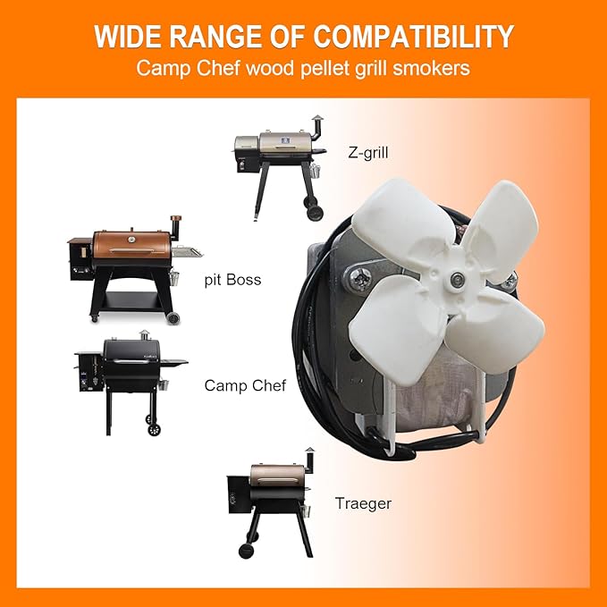 Upgraded 2.5RPM Auger Motor Accessories, Compatible with Pit Boss, Traeger, and Camp Chef Wood Pellet Grill Smokers, AC120V 60Hz 2 Pole Universal Barbecue Feeding Gear Replacement Parts