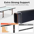 KingCamp Camping Cots for Adults, 1000D Cationic Oxford Heavy Duty Folding Cot, Extra Wide 28" Ultralight Portable Sleeping Bed for Tent, Office Nap, Travel, Supports 441 lbs with 7075 Aluminum Frame