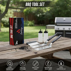 Blackstone Griddle Spatula Set 5-Piece - Heavy Duty 3mm Stainless Steel BBQ Tools with Scraper & Oil Bottles - Professional Griddle Accessories for Blackstone/Camp Chef/Hibachi/Camping Grill