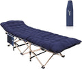 Nice C Camping Cots with Cushion, Camping Cots with Mattress, for Adults, Folding Cot, with Pillow, Carry Bag & Storage Pocket, Extra Wide Sturdy, Holds Up to 500 Lbs (1, Mattress Navy)