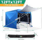 COBIZI Pop Up Gazebo Starry Sky Screen Tent Screen House with a mesh top for Camping, 12x12 Screen Room with Mosquito Netting, Hub Tent Instant Screened Canopy with Carrying Bag, Blue