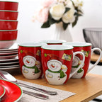 GaRcan Sudemota Dinner Plate Christmas Snowman 16/32-Piece Porcelain Dinner Tableware Set with Dinner Dessert Plate,Bowl,Mug Service for 4/8 Person/a/32-Piece