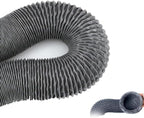 4in 16ft Flexible Duct Dryer Vent Hose Protable Duct Hose Gray Exhaust Hose Flex Air Ducting For HVAC Ventilation Grow Tents Dryer Rooms Kitchen(5m/16.4ft,250mm-9.8in)