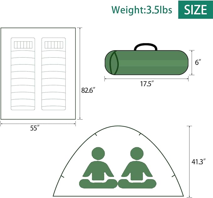 Sutekus Camping Tent Lightweight Backpacking Tent Camouflage Outdoor Equipment for Camping Hiking Biking Trip Upgraded Large Space
