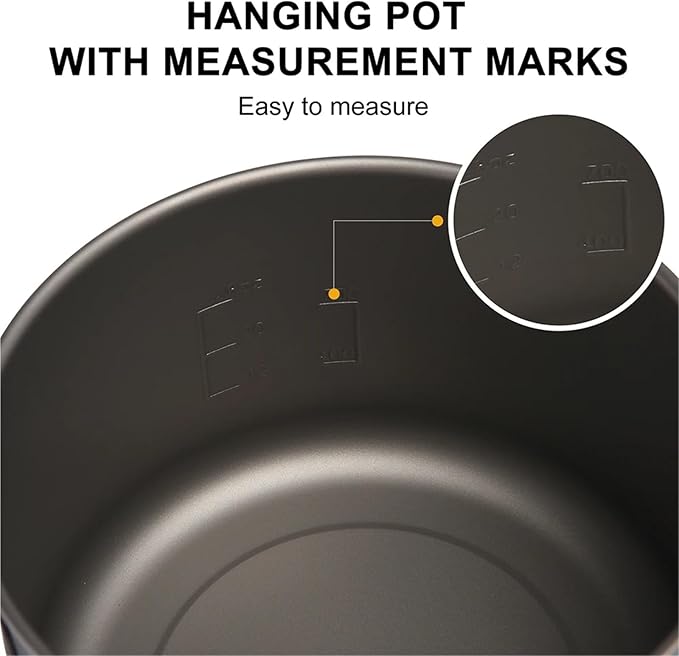 Compatible for Widesea Titanium Camping Tableware Cookware Set, Outdoor Cooking Pot Picnic Kitchen Hiking Trekking(1300ml)