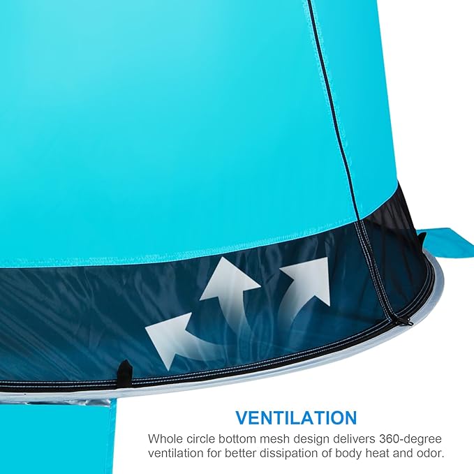 Wolfwise Pop up Beach Tent Sun Shelter with UPF50+ UV Protection, Instant Easy Setup Popup Beach Shade Canopy for 3 Person, Portable & Foldable with Carring Bag, 87 ×57×47 in, Blue