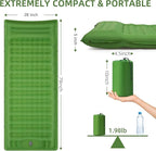 5" Extra Thick Inflatable Camping Sleeping Pad with Built-in Pillow & Foot Pump - Compact for Backpacking, Hiking, Travel