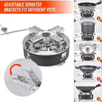 Bulin AirOka B18 18000W Titanium Alloy Portable Picnic Camping Stove Windproof Design Gas Cooking Burner with Piezo Ignition & Carry Case Collapsible Stove Burner for Outdoor Backpacking/Hiking/Picnic