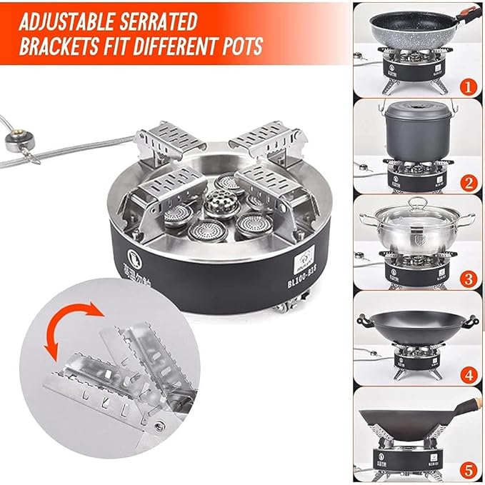 Bulin AirOka B18 18000W Titanium Alloy Portable Picnic Camping Stove Windproof Design Gas Cooking Burner with Piezo Ignition & Carry Case Collapsible Stove Burner for Outdoor Backpacking/Hiking/Picnic