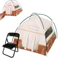 Mini Tent,Model Tent Decoration with Chair,1:12 Miniature Doll Camping Model Tents Movable Decorative Scene Accessories Photography Props Miniature Model Tent for Tiny Pets (Brown)