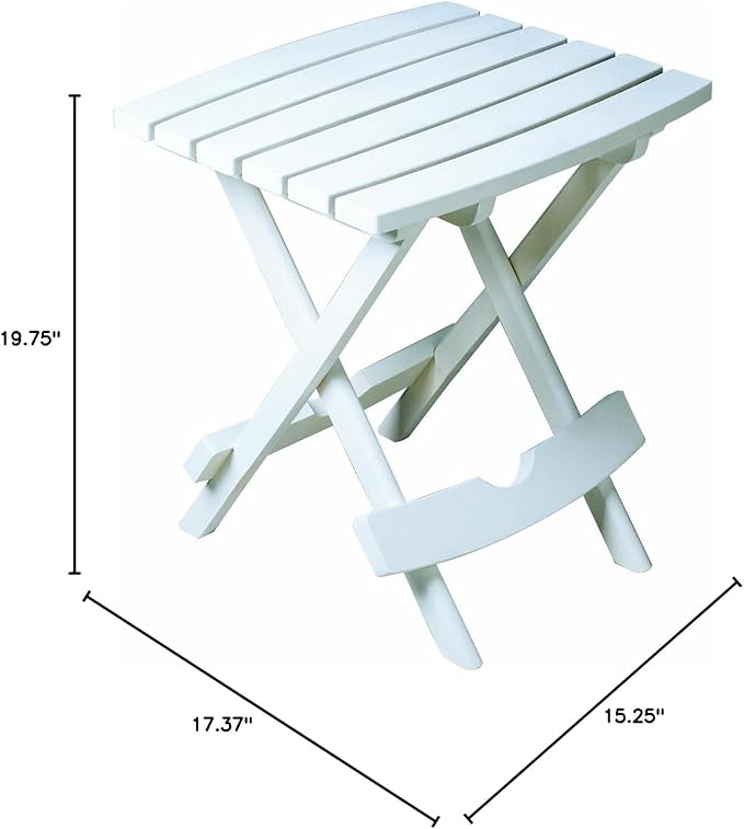 Adams Manufacturing 8500-48-3700 Plastic Quik-Fold Side Table, White
