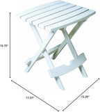 Adams Manufacturing 8500-48-3700 Plastic Quik-Fold Side Table, White
