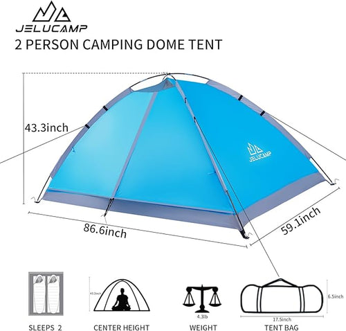 1/2/4/5/6 Person Dome Tents for Camping, Lightweight Portable Backpacking Tent, Small Easy Set Up Outdoor Waterproof Camping Hiking Tent for Adults