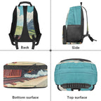 Train Backpack and Lunchbox Backpack for School Boys Lightweight Trendy Bookbag and Lunch Box Set for Boys 4pcs School Bags for Boys 10-12 Hiking Daypack Outdoor Travel