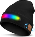 Bluetooth Beanie with Light, USB Rechargeable LED Headlamp Winter Hat, Men Women Valentine's Day Gifts