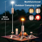 Camping Lights Rechargeable, Detachable Camping Lantern with Stand, Telescopic Waterproof Camp Lamp, Magnetic Work Hanging Light, LED Tent Flashlights for Emergency (Rose Gold Pro)
